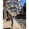 10Pcs Silver Foil Heart Shaped Balloons 18 Inch Heart Mylar Balloons For Baby Shower Wedding Valentine Decorations Love Balloons Party Decorations