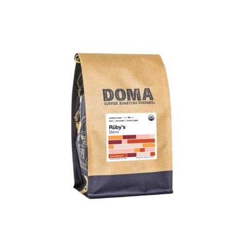 Doma Coffee "Ruby's Organic Espresso" Medium Roasted Fair Trade Organic Whole Bean Coffee - 2 Pound Bag