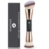 KINGMAS Foundation Makeup Brush, Premium Kabuki Brush, Double-Ended Contour Brush (Flat/Angled Round Top) for Blending Liquid Powder Concealer Cream Blush Makeup Brush