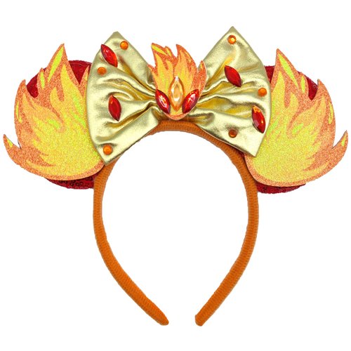 ZHENNAN Mouse Ears Headbands for Women, Glitter Fire Bows Ears Headbands for Men, Cute Ember Costume Cartoon Themed Events Birthday Party Decorations Hair Accessoires