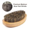 Wave Brush Medium Boar Bristles Hair brush-Designed for Thin and Normal Hair-Mens Curved Military Wave and Beard Brush-Great for 360 Waves