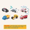 Battat – Miniature Toy Cars – 6Pcs Wooden Minis – Classic Rescue & Construction Vehicles – Steamroller, Dump Truck – 3 Years + – Wooden Vehicles Set 2