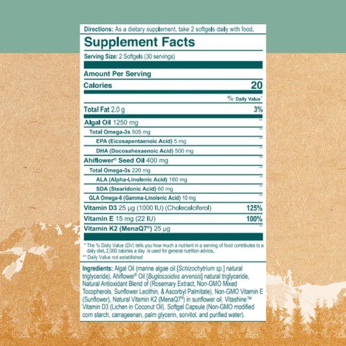 Wiley's Finest CatchFree Omega - Vegan, Non-GMO Fish Oil Alternative - Full Spectrum Omega-3 Liquid Supplement with Organic Plant-Based Algae Oil - 60 Softgels (60 Servings)