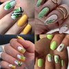 Leaf Nail Art Stickers Decals, 12 Sheets Cool Tropical Leaf Water Nail Decals Green Plant Leaves Nail Stickers Coconut Tree Leaves Fresh Design Nail Art Supplies for Summer Acrylic Nails Decorations