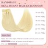 Hair Extensions Clip in Bleach Blonde Hair Extensions Real Human Hair 18inch 110g 7pcs Double Weft 12A Natural Hair Straight Thick Hair Extensions