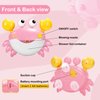 YUISTRE Baby Bath Toys Crab:Bubble Machine Bath Toy Crab Bath Bubble Maker,Blow Bubbles and Plays Children’s Songs,Bath Toys for Toddlers 1-3,Battery Operated(Pink)