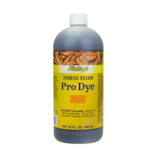 Fiebing Pro Dye 32 Oz Spanish Brown - Penetrating & Permanent Professional Oil Leather Dye