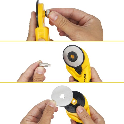 XW Hobby Knife Set- 45mm SKS-7 Rotary Cutter and Precision Knife for Art, Quilting and Crafting,12 Bonus Blades