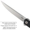 CRKT CEO Flipper EDC Folding Pocket Knife: Low Profile Gentleman's Knife, Everyday Carry, Satin Blade, IKBS Ball Bearing Pivot, Liner Lock, Glass Reinforced Fiber Handle, Deep Carry Pocket Clip 7097