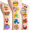 100 PCS Funny Summer Pool Temporary Tattoos Sticker Hawaiian Beach Tropical Luau Birthday Party Decorations Favors Supplies Gifts Girls Boys Baby Showers Prizes Cute Tattoo School Reward Themed