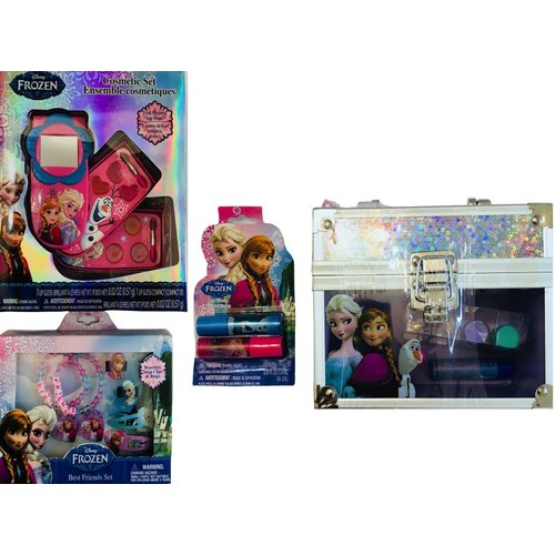 New Frozen Best Friends Set- Includes Travel Cosmetic Set As Well As Additional Lip Care Pack with Decorative Box to Store Items