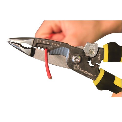 Southwire 58993940 S5N1 5-in-1 Long Nose Multi-Tool Pliers; Black/Yellow