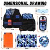 Lehoo Castle 2PACK Kids Tactical Vest Kit for Nerf Guns N-Strike Elite Series for Boys Girls, with 60 Refill Darts, Dart Pouch, Tactical Mask, Reload Clips, Protective Glasses (Blue+Green)