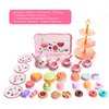 PowerTRC Tea Set for Little Girls, 48 Pcs Princess Tea Party Set for Toddlers 3 4 5 6 7 8 Years Old Girl Pretend Toys Birthday Gift with Tin Tea Set, Utensils, Desserts & Carrying Case
