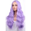 BERON Purple Long Wigs for Women Girls Wavy Colored Hair Wig Light Purple Curly Women and Girls for Daily or Cosplay Use Wigs with Wig Cap
