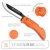 OUTDOOR EDGE RazorBlaze, RB-20, 3.5" Replaceable Blade Folding Hunting Knife, Non-Slip Rubberized TPR Handle, Mossy Oak Nylon Sheath (Blaze Orange)