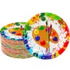 GOGUOGOFA 50 Pcs Art Paint Paper Plates Art Painting Party Supplies 7" Art Paint Dessert Plates Art Painting Plates for Painting Theme Baby Shower Art Paint Birthday Party Decorations