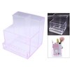 10 Holes Storage Box Display for Nail Drill Bit Files Acrylic Clear Holder Electric Machine Manicure Accessory - Transparent pink