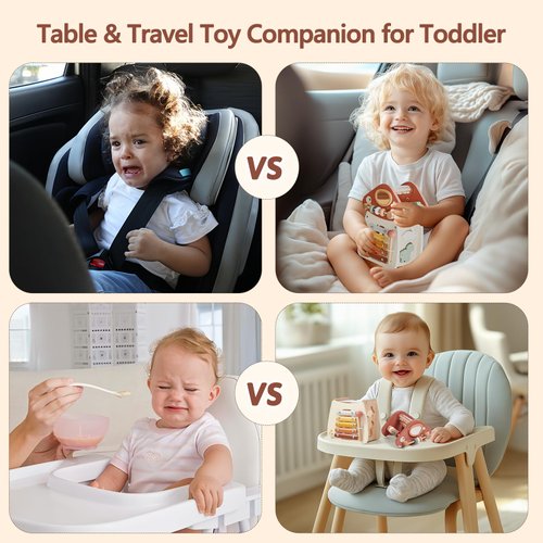 8 in 1 Wooden Activity Cube Toys for Baby Travel Sensory Toys for Toddlers 1-3 Multipurpose Educational Learning Toys for Toddlers Shape Sorter Montessori Toys for 1 2 Year Old First Birthday Gift