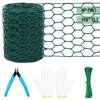 Floral Chicken Wire for Craft,4 x 118 Inch Lightweight Galvanized Hexagonal Chicken Wire Netting, 2mm Thickness Chicken Wire Fence for Garden Poultry, Chicken Wire Mesh with Gloves, Wire Ties, Plier