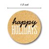Black & Matte Gold Happy Holidays Christmas Stickers / 500 Christmas Envelope Seals / 1.5" Faux Glitter Holiday Labels