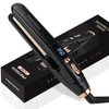 PRITECH Mini Flat Iron Portable Hair Straightener, Straightener with 13 Adjustable Temp(210°F-450°F), 1'' Plate for All Hairstyles Hair Straightening Irons Black (Black)