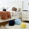 Sioloc Soft Knot Ball Pillows,Round Throw Pillow Cushion Home Decoration Plush Pillow,Throw Knotted Pillow Handmade Round Plush Pillow（10.6inches,Navy）