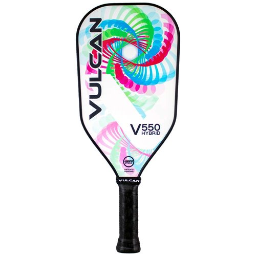 Vulcan | V550 Pickleball Paddle | Hybrid Performance | Polypropylene Core - Carbon Fiber Surface | USAP Approved | White Entropy