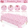 4 Pack Cat Tablecloth Paw Print Tablecloth Cat Themed Table Cover Cute Cats Plastic Tablecover Bone Sign Table Cloth Cat Party Supplies Cat Birthday Decorations Kitty Theme Birthday Decor 86 x 51 Inch