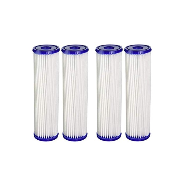 CFS – 4 Pack Pleated Polyester Water Filter Cartridges Compatible with W34-PR, WC34-PR, WVC34, Pentek R30 Models – Remove Bad Taste & Odor – Replacement Filter Cartridge – 5 Micron – 9-3/4" x 2-5/8"