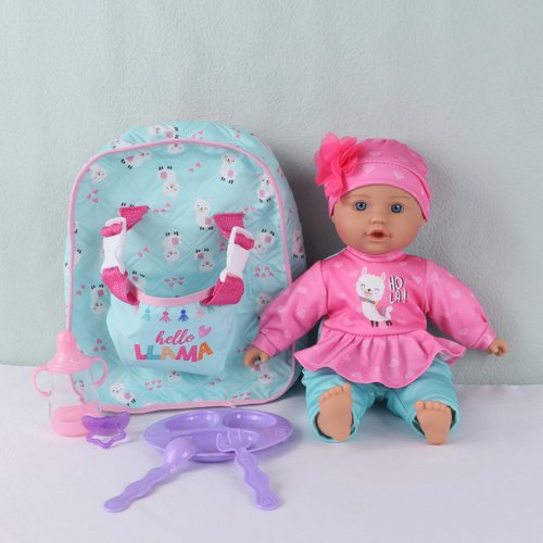 haveahug 13" Soft Doll with Carry On Backpack Carrier, Briefcase Pocket for Doll Accessories and Clothing (Lalpaca Backpack)