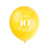 Happy 10th Birthday Latex Balloons - 12" | Assorted Colors | 8 Pcs