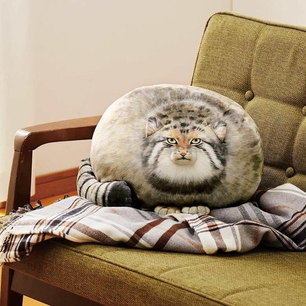 Cat Plush Body Pillow，Pallas Cat Stuffed Animal, 18'' Pallas Cat Plush Pillow,Kitten Plush Throw Pillow Doll Big Plush Toys Gift for Girls Boys Girlfriend