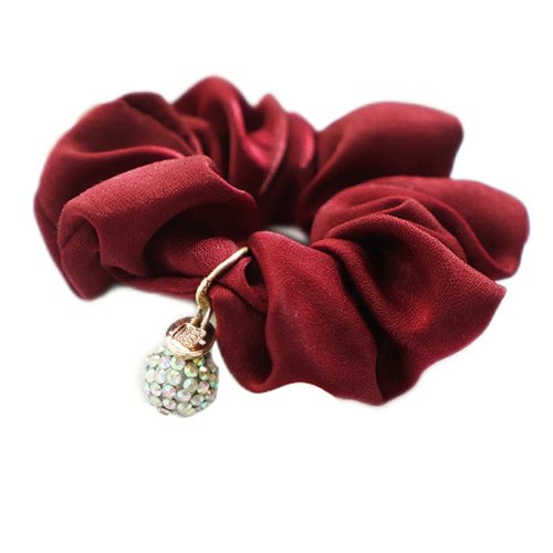 BEKYNI Fashionable Elegant Scrunchies - Pearl Head Flower Hair Ties - Satin Fabric Hair Accessories Christmas Gift for Women & Mom