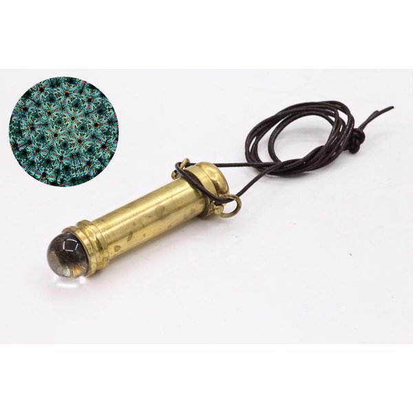 ROORKEE INSTRUMENTS (INDIA) A NAUTICAL REPRODUCTION HOUSE Brass Mini Teleidoscope/Kaleidoscope, Handmade Lampwork Glass Beads, Kaleidoscope Pendant, Kaleidoscope Kit, Necklace, Gift Idea