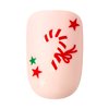 KISS imPRESS Limited Edition Holiday Press-On Manicure with PureFit Technology, Short Length, Square Shaped, Pink Press-On Nails, Style 'Dear Santa’