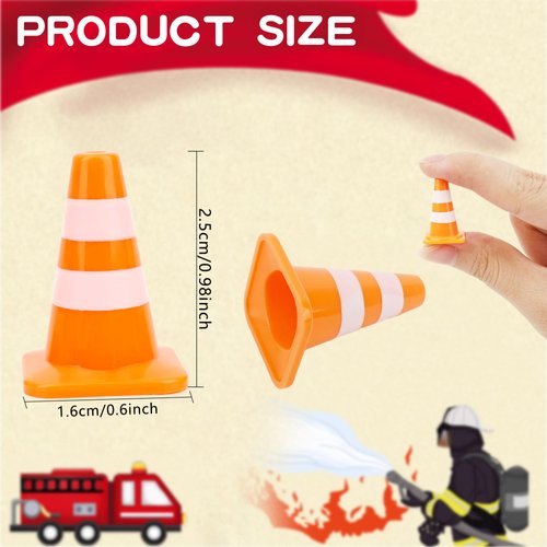 100 Pack 1 Inch Mini Traffic Cones Plastic Orange Construction Cones Small Traffic Cones for Sports Road Sign Construction Theme Party Indoor Outdoor Games