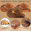 50Pcs Cowboy Paper Plates Western Cowboy Hat Plates Wild West Theme Birthday Decorations Cowgirl Party Hat Dessert Plates Cowboy Rodeo Disposable Tableware for Boy Baby Shower Party Supplies Favors