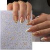6 Sheets Irregular Line Nail Stickers Black White Vines Nail Art Stickers 3D Self-Adhesive Vine Nail Decals Gold Silver Embossed Lines Nail Designs Decals for Women Girls DIY Manicure Supplies