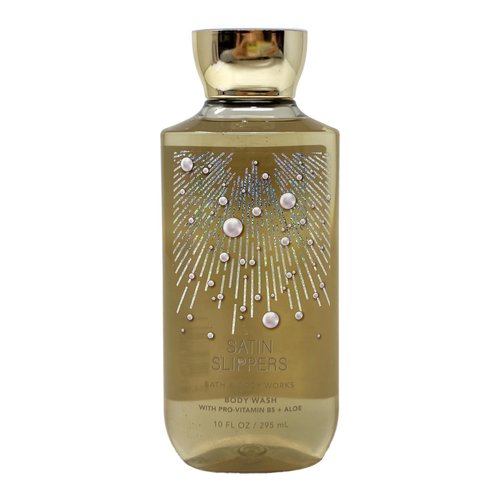 Bath & Body Works Satin Slippers 3 Piece Body Wash Value Pack with a Creamy Rose Bar Soap - Full Size