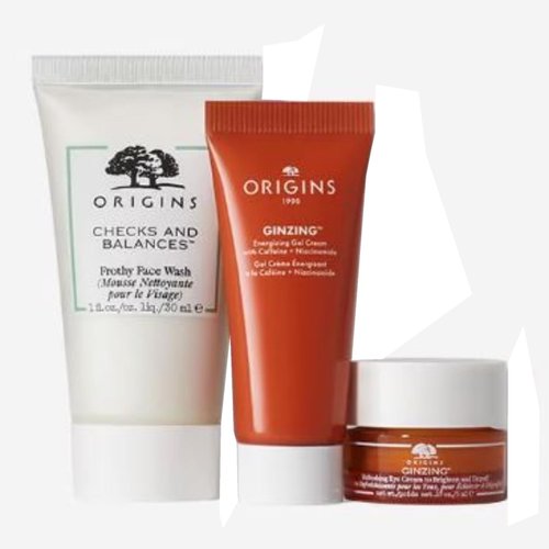 Origins Hello, Radiance Meet The Radiance-Boosting Trio Set - Face Wash - Gel Cream and Eye Cream - Travel Size - New In Box