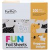 ForPro Professional Collection FUN Doggone Delight 5" Foil Sheets, Aluminum, Pop-Up Foil Dispenser, Hair Foils for Color Application & Highlighting Services, Food Safe, 5” W x 10.75” L, 100-Count