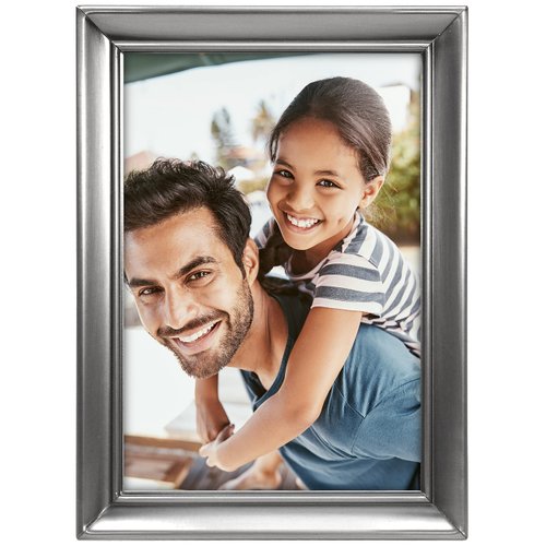 Malden International Designs 192-57 Concourse Pewter Metal Picture Frame, 5x7, Silver