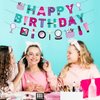EVECILOO Makeup Birthday Banner, Spa Themed Party Makeup Happy Birthday Banner, Spa Party Decorations, Lipstick Banner, Girls Makeup Party DIY Decorations