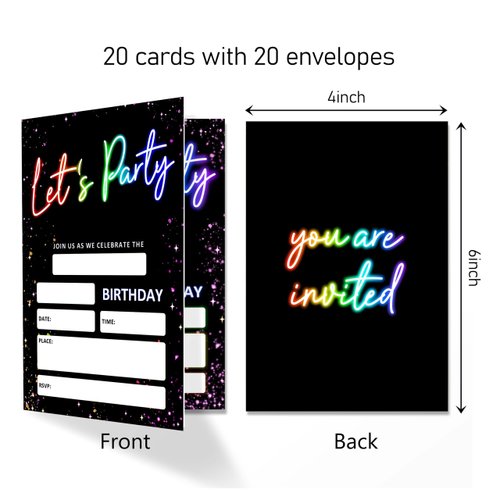 Let’s Celebrate Birthday, Birthday Invitations, Shining Around, Birthday Invitation Cards, Birthday Party Invitations, Party Supplies Decorations for Birthday (106)