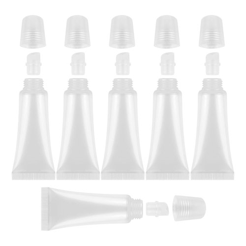 YUEBOSUL 6 PCS Lip Gloss Tubes, 8 ml Clear Refillable Lip Gloss Containers, Empty Lip Gloss Tubes for Cosmetics Cosmetics Trial Travel Toiletries
