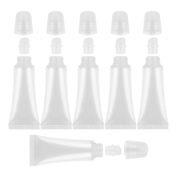 YUEBOSUL 6 PCS Lip Gloss Tubes, 8 ml Clear Refillable Lip Gloss Containers, Empty Lip Gloss Tubes for Cosmetics Cosmetics Trial Travel Toiletries