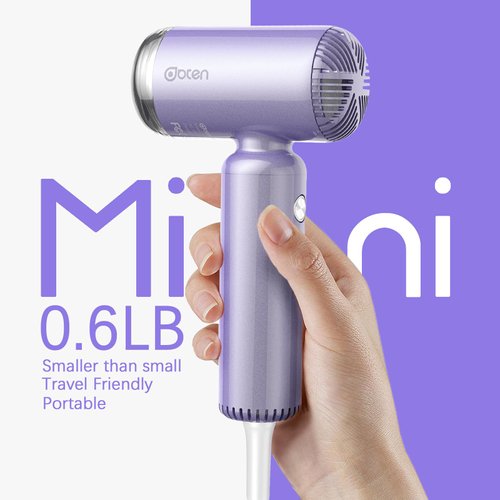 DBTEN Handheld Mini Hair Dryer,110 Rated Voltage Professional High-Speed Lightweight Ionic Blow Dryer with Diffuser and Concentrator Fast Drying for Home Salon (Purple)