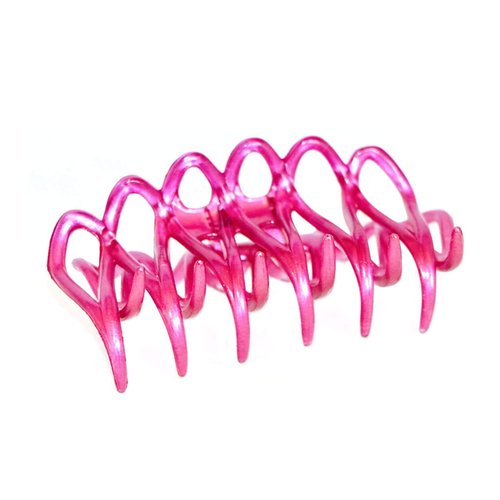 Parcelona French Denetelle Hair Claw Clips Secure Hold for Medium to Thick Hair Updos (Rose Pink - 3 1/2")