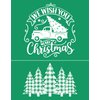 DGAG Christmas Tree Self-Adhesive Silk Screen Stencils,WE Wish You Merry Christmas Screen Printing Stencils for Craft Xmas Chalk Paste Mesh Stencil Reusable Stencils for Painting on Wood Windows Home